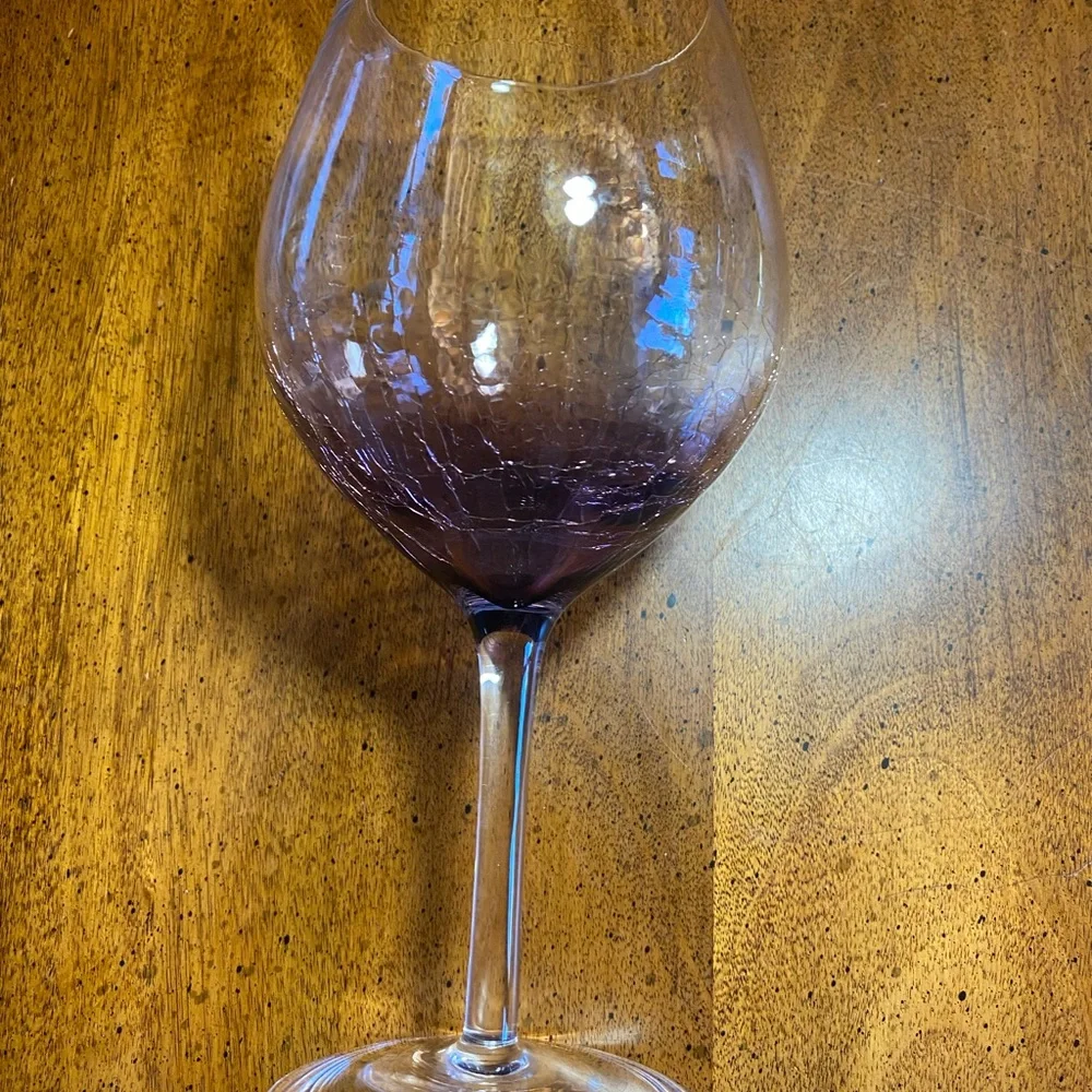 Pier 1 Purple Crackle Red Wine Goblet 18 oz